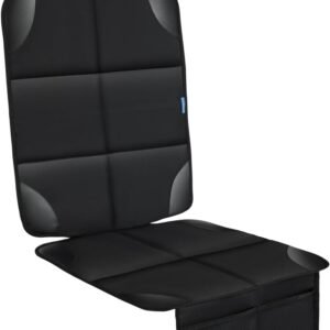 Car Seat Protector for Child Carseat, 1 Pack Protect Car Seat Cover for Baby with Thickest Padding and Non-Slip Padded Backing Mesh Pockets Kids Pets Car Back Seat Protectors(Black)