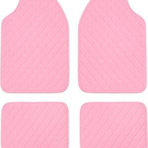 Luxury Leather Car Mats - Universal Fit All Weather Car Floor Mats - Full Set for SUV, Van & Truck