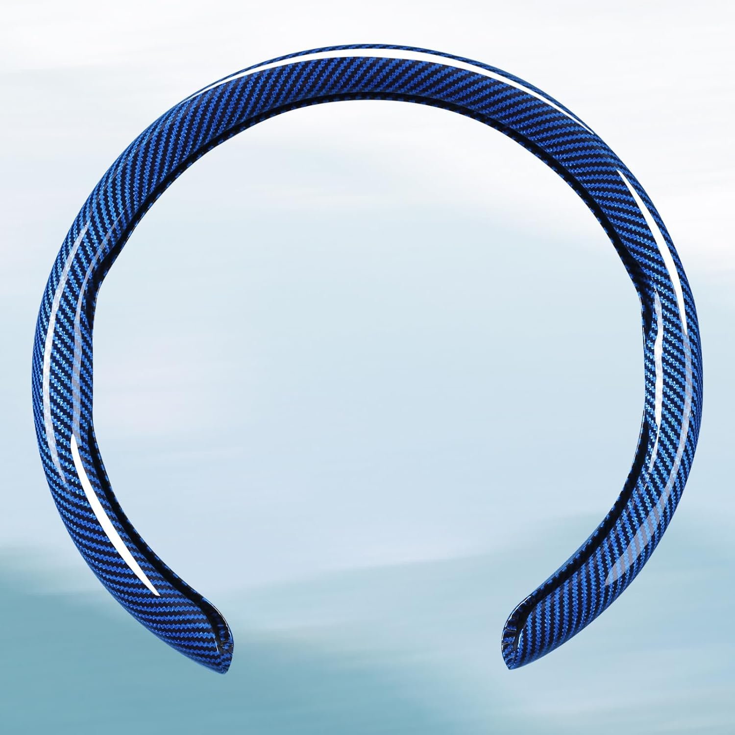 Car Steering Wheel Cover Bright Carbon Fiber, Non-Slip Steering Wheel Wrap Universal 14.5-15 inch Steering Wheel Car Accessories Interior Protector, Blue