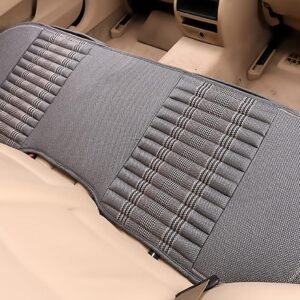 Car Seat Cushion,Car Seat Cover Universal Rear Cushion Pad,Bamboo Charcoal Comfortable and Breathable Fabric Seat Cushion with Storage Pouch,Fit for Trucks Vans Cars SUV (Gray)