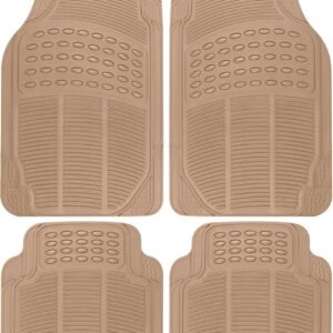 Heavy Duty 4pc Front & Rear Rubber Floor Mats for Car SUV Van & Truck-All Weather Protection Universal Fit