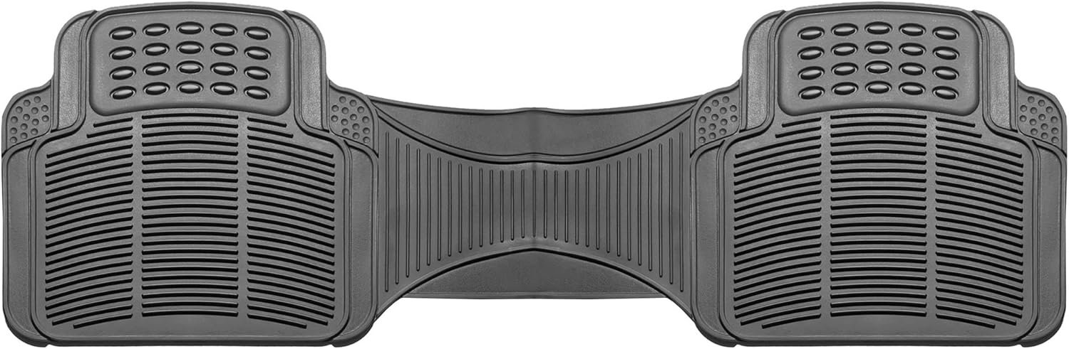 Car Floor Mats - Heavy-Duty Rubber Floor Mats for Cars, Universal Fit Rear Set, Trimmable Automotive Floor Mats, Floor Mats For Most Sedan, SUV, Truck Floor Mats Gray