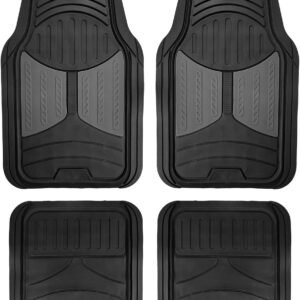 Automotive Floor Mats - Heavy-Duty  Floor Mats for Cars, Universal Fit Full Set,  Floor Mats, Trimmable Floor Mats for Most Sedan, SUV, Truck Floor Mats Rubber Gray
