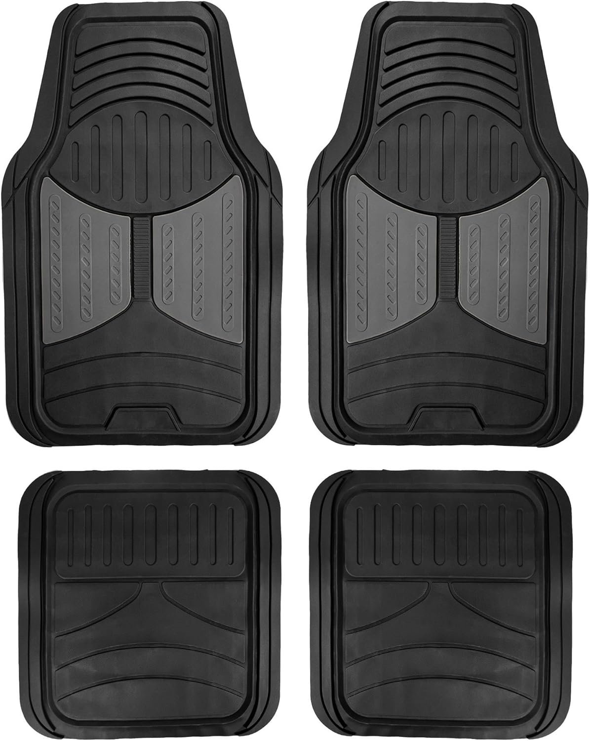 Automotive Floor Mats - Heavy-Duty Floor Mats for Cars, Universal Fit Full Set, Floor Mats, Trimmable Floor Mats for Most Sedan, SUV, Truck Floor Mats Rubber Gray