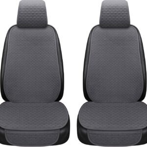 Car Seat Covers Cushion Pad, Seat Covers for Cars, Super Breathable, Warm in Winter and Cool in Summer, Anti-Slip, Storage Bags, Universal Seat Covers Fit for Most Sedans(Gray 2 Front Seat)